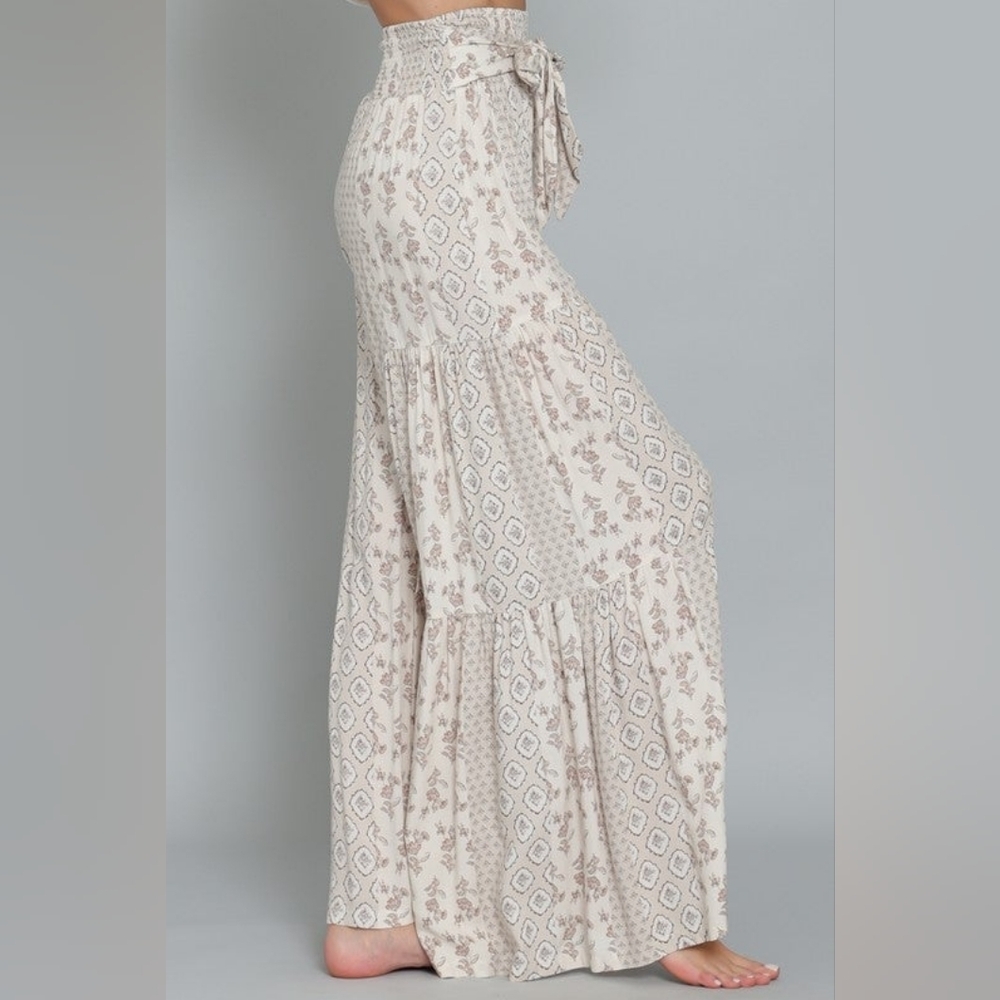 Baltic Born Women’s High Waist Boho Print Wide Leg Pants Size M - Picture 5 of 14